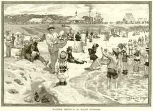 Brighton Beach an einem Feiertag von English School