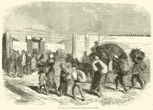 Przywiezienie warzyw z przedmieść, październik 1870 autorstwa English School