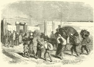 Przywiezienie warzyw z przedmieść, październik 1870 autorstwa English School