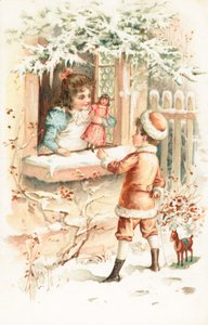 Brytyjska kartka świąteczna autorstwa English School