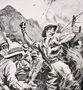 Brytyjski porucznik W.T. Forshaw VC, z „The War Illustrated Album deLuxe”, wydanego w Londynie, 1916 autorstwa English School