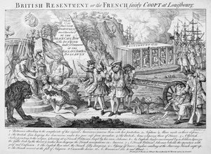 British Resentment lub francuski Fairly Coopt at Louisbourg, opublikowana 25 września 1755 (patrz także 286310) autorstwa English School