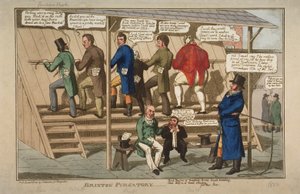 Brixton Purgatory, 1822 (akwaforta ręcznie kolorowana) autorstwa English School