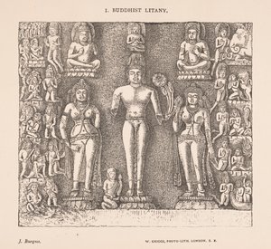 Litania buddyjska, ze świątyń jaskiniowych Indii autorstwa Jamesa Fergussona i J. Burgess autorstwa English School