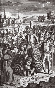 Płonący męczennicy, ilustracja z "Foxes Martyrs" ok. 1703 r. (litografia) autorstwa English School