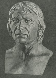 Popiersie człowieka z Cro-Magnon autorstwa English School