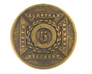 Guzik, oficer, 5. Bengalski Pułk Europejski, 1858-1860 autorstwa English School