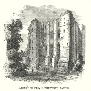 Wieża Cezara, Zamek Kenilworth (rycina) autorstwa English School