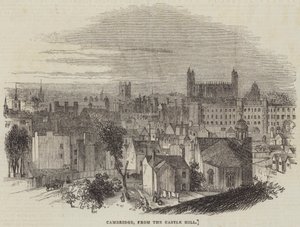 Cambridge, ze Wzgórza Zamkowego (rycina) autorstwa English School
