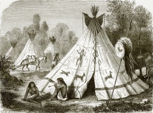 Obóz Indian Komanczów autorstwa English School