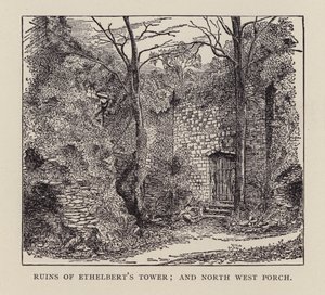 Canterbury: Ruiny Wieży Ethelberta i północno-zachodnia ganek (lito) autorstwa English School