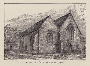 Canterbury : Kościół św Mildred, West End (lito) autorstwa English School