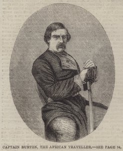 Kapitan Burton, afrykański podróżnik (grafika) autorstwa English School