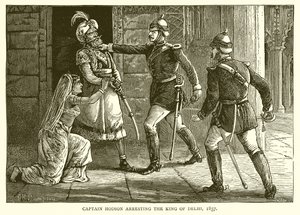 Kapitan Hodson aresztujący króla Delhi, 1857 autorstwa English School