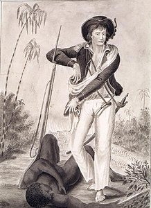 Kapitan John Gabriel Stedman (1744-97), ok. 1800 r. (ołówek i pranie na papierze) (zdjęcie czarno-białe) autorstwa English School