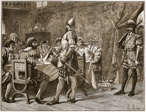 Przechwytywanie FitzGeraldów, ilustracja z Cassells Illustrated History of England (zdjęcie w sepii) autorstwa English School