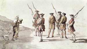 Captura do Rebelde, Simon Fraser, Lord Lovat (1667?-1747) (aquarela sobre papel)polonês autorstwa English School