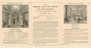 Karta reklamująca sejf na Chancery Lane, 61-62 Chancery Lane, Londyn autorstwa English School