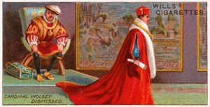 Kardynał Wolsey odwoływany przez króla Henryka VIII autorstwa English School