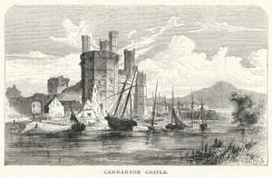 Zamek Carnarvon (grawerunek) autorstwa English School