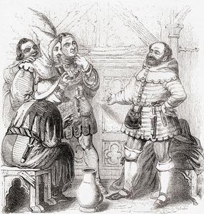 Stolarz, pasamonik, tkacz, farbiarz i twórca gobelinów ze starej Anglii: A Pictorial Museum, pub. 1847 autorstwa English School