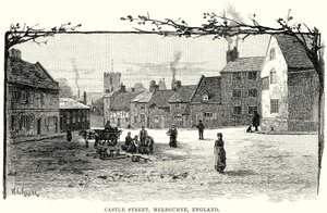 Castle Street, Melbourne, Anglia (grawerunek) autorstwa English School