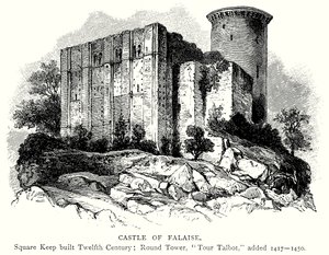 Zamek Falaise (rycina) autorstwa English School