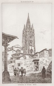 Katedra w Oviedo, Hiszpania (rycina) autorstwa English School