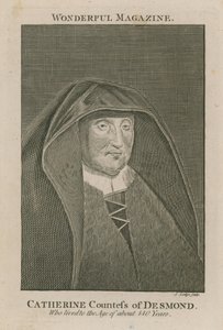 Katarzyna hrabina Desmond, która dożyła wieku około 140 lat autorstwa English School