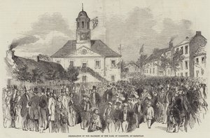Uroczystość Większości hrabiego Dalkeith w Sanquhar (rycina) autorstwa English School