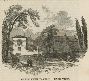 Chalk Farm Tavern, Londyn, widok z tyłu autorstwa English School