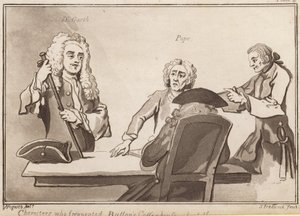 Postacie, które bywały w Buttons Coffee House około roku 1720: Dr Garth, Pope autorstwa English School