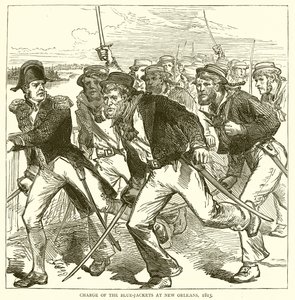 Szarża Niebieskich Kurtek w Nowym Orleanie, 1815 autorstwa English School