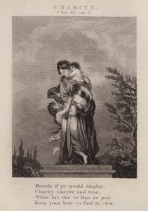 Charity, 2 Koryntian IX, wer. 7 (rycina) autorstwa English School