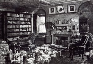 Studium Karola Darwina w Down House, 1882 r autorstwa English School