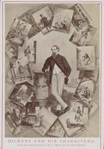 Charles Dickens i jego postacie, z oryginalnego obrazu WO Graya i W Broadfoota autorstwa English School