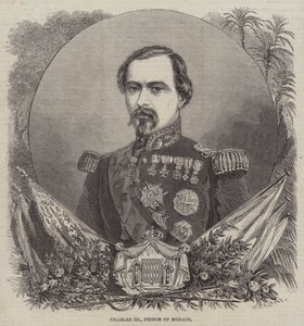 Karol III, książę Monako (rycina) autorstwa English School
