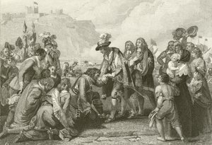 Karol II lądowanie w Dover autorstwa English School