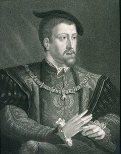Karol V (1500-58) Cesarz i król Hiszpanii, z „Galerii Portretów”, opublikowana w 1833 r. autorstwa English School