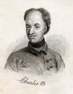 Karol XII, król Szwecji, z Crabbs Historical Dictionary, opublikowany w 1825 r. autorstwa English School