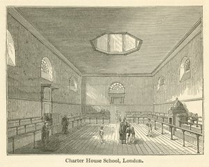 Charter House School, Londyn (rycina) autorstwa English School