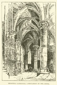 Katedra w Chartres, ambulatorium chóru (rycina) autorstwa English School