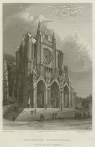 Katedra w Chartres, Widok transeptu południowego (rycina) autorstwa English School