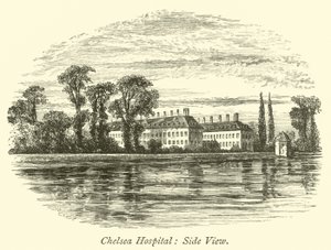 Szpital Chelsea, widok z boku autorstwa English School