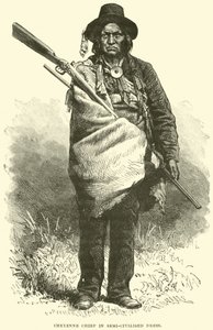 Cheyenne Chief w na wpół cywilizowanym stroju autorstwa English School