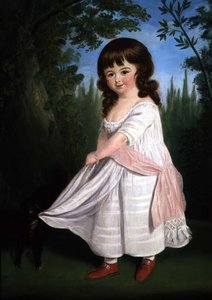 Dziecko bawiące się z psem, ok. 1800 autorstwa English School