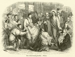 Chrystus uzdrawiający chorych, Zachód (rycina) autorstwa English School