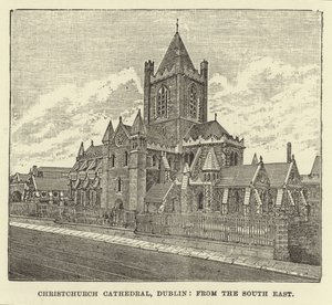 Katedra Christchurch w Dublinie, od południowego wschodu autorstwa English School