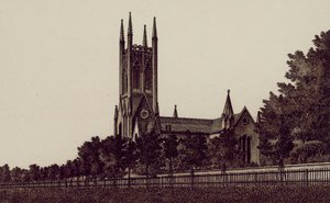 Christchurch, Cheltenham (litografia) autorstwa English School