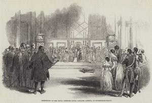 Chrzest Jej Królewskiej Wysokości Louisy Caroline Alberta w Buckingham-Palace (grafika) autorstwa English School